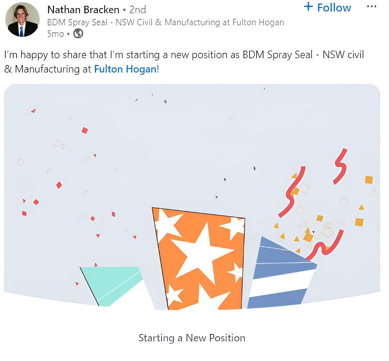 Nathan Bracken's LinkedIn post